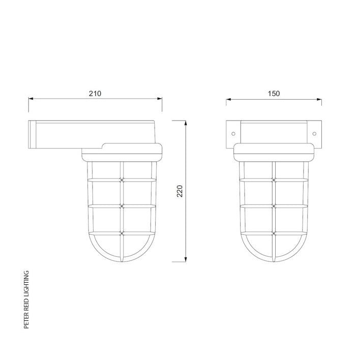 Side Arm Bulkhead Light 2430A by Foresti & Suardi