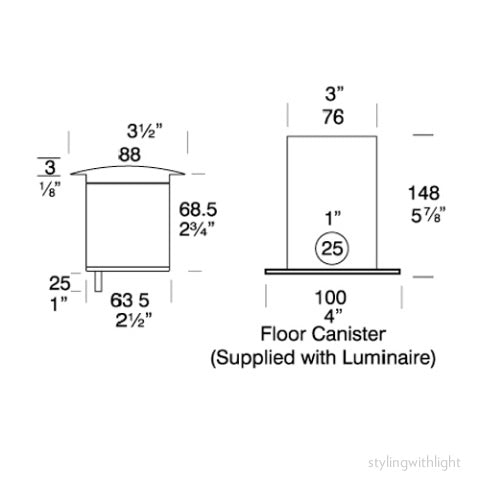 Hunza Lighting Floor Light Spot Square PURE LED