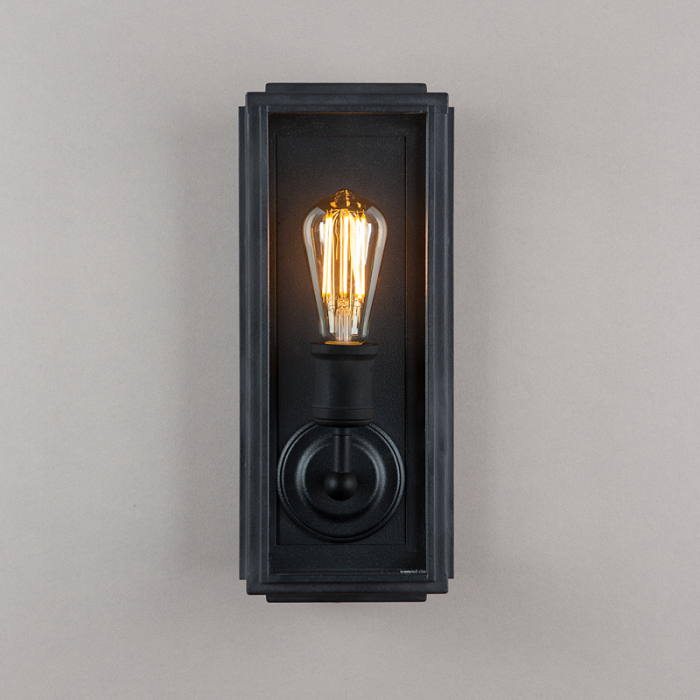 London Box Wall Light Matt Black Slim