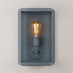 London Box Wall Light Weathered Zinc Wide