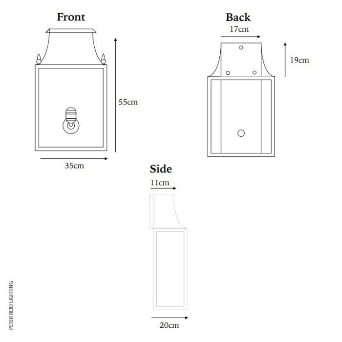 Blenheim Coach Lamp Matt Black Large