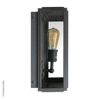 London Box Wall Light Weathered Zinc Wide