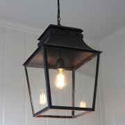 Bath Hanging Lantern Matt Black Large