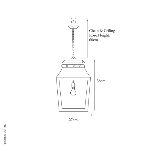 Bath Hanging Lantern Matt Black Small