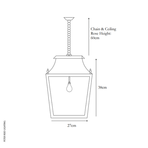 Blenheim Hanging Lantern Matt Black Small
