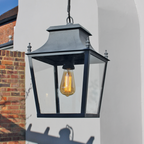 Blenheim Hanging Lantern Weathered Zinc Small