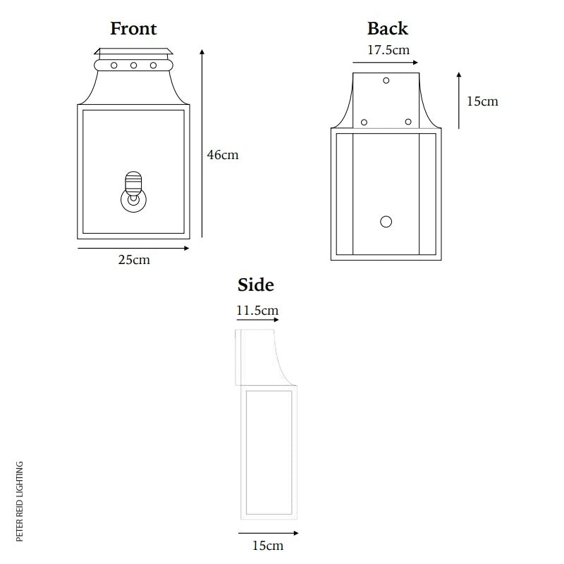 Bath Coach Lamp Matt Black Medium