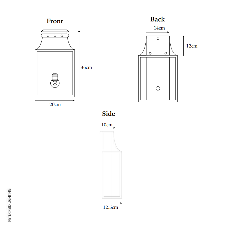 Bath Coach Lamp Matt Black Small