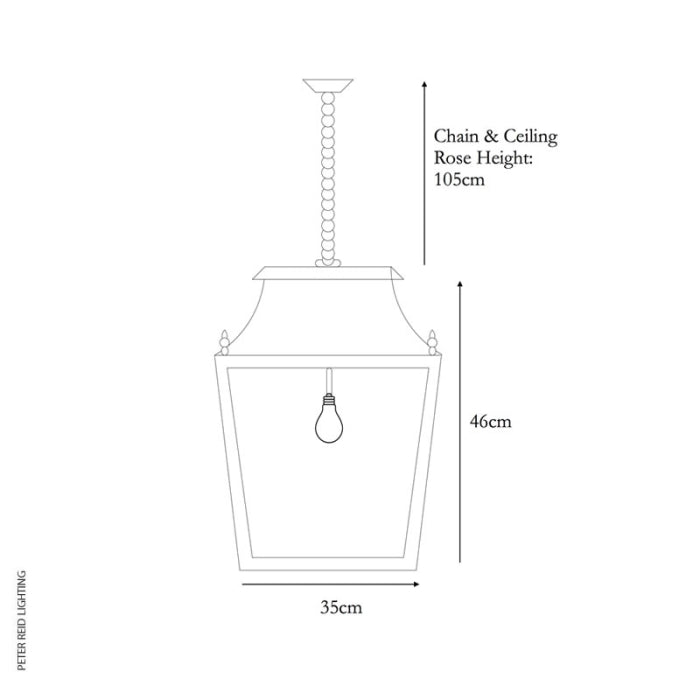 Blenheim Hanging Lantern Matt Black Large