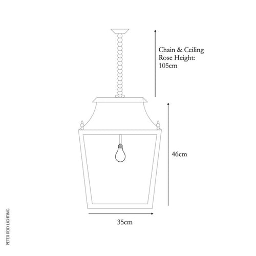 Blenheim Hanging Lantern Matt Black Large
