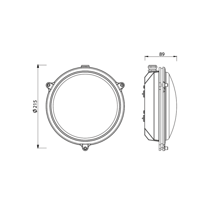 Large Round Bulkhead Light Without Guard 2027A by Foresti & Suardi