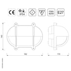 Oval Bulkhead Light With Eyelid 2436 Small by Foresti & Suardi