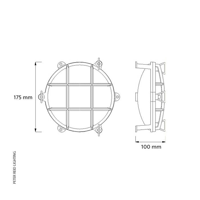 Circular Bulkhead Light With Legs 2030 Medium by Foresti & Suardi