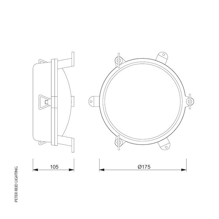Circular Bulkhead Light With Legs 2136 by Foresti & Suardi