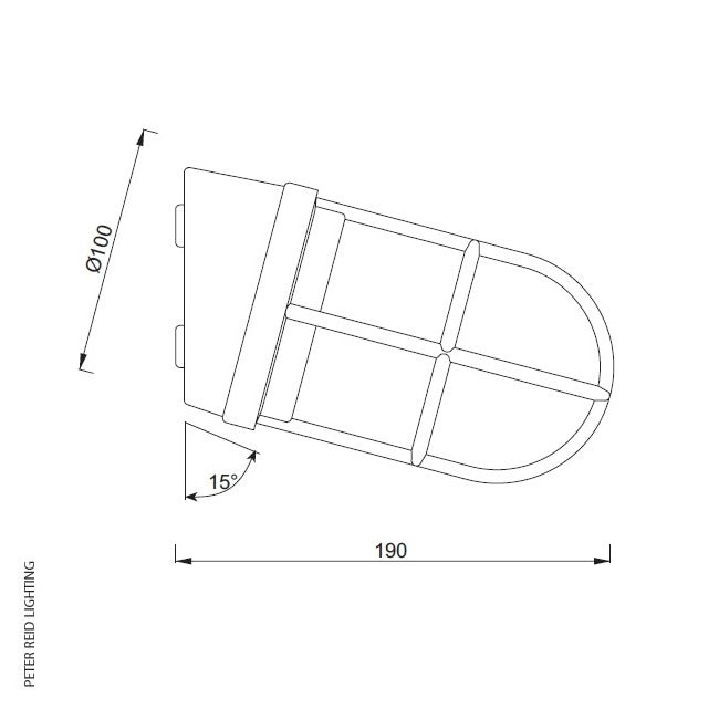 Angled Wall Light With Guard 2297 by Foresti & Suardi