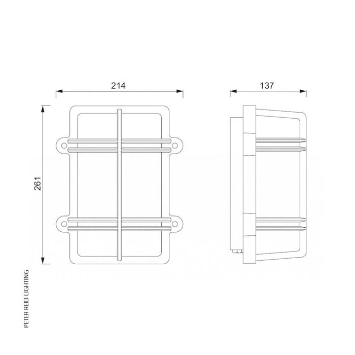 Rectangular Bulkhead Light 2373 by Foresti & Suardi