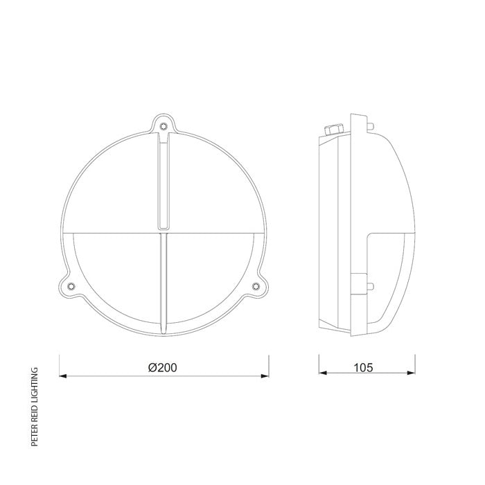 Round Bulkhead Light With Eyelid 2428 Medium by Foresti & Suardi