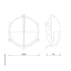 Round Eyelid Bulkhead Light With Legs 2429 Large by Foresti & Suardi