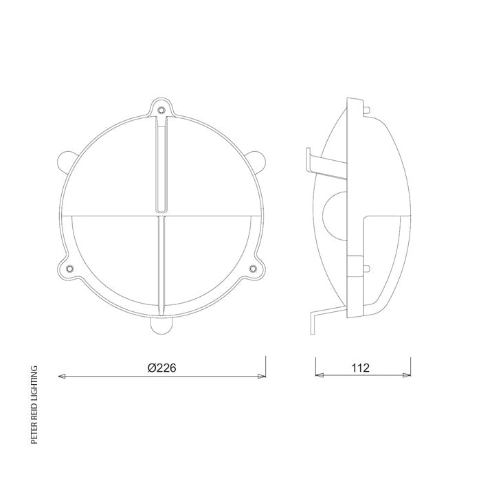 Round Eyelid Bulkhead Light With Legs 2429 Large by Foresti & Suardi