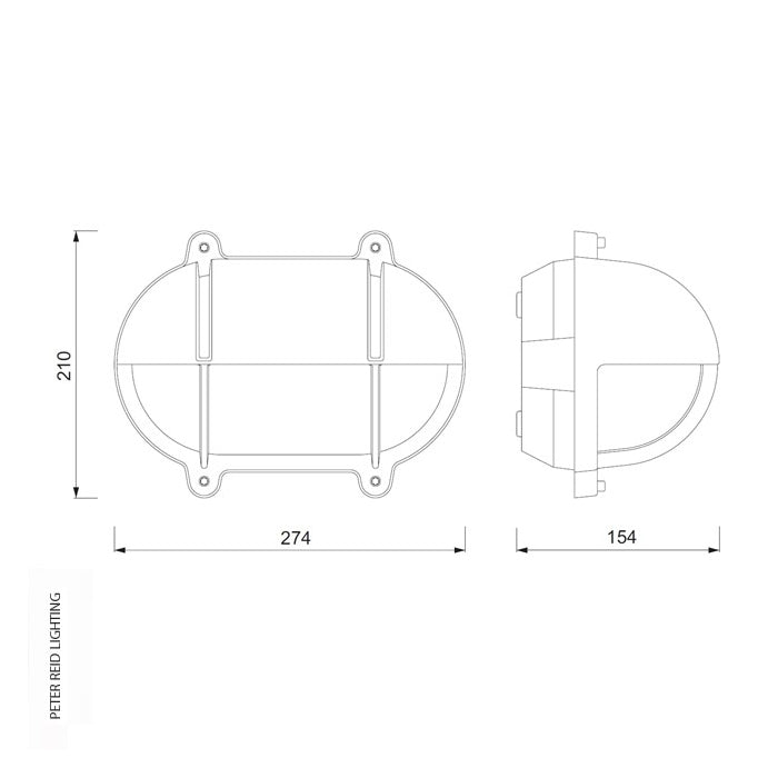 Oval Bulkhead Light With Eyelid 2434 Extra Large by Foresti & Suardi