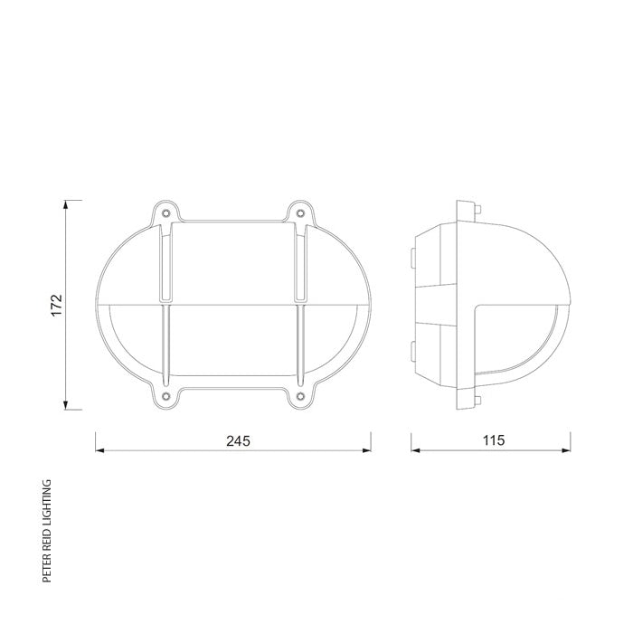 Oval Bulkhead Light With Eyelid 2435 Large by Foresti & Suardi