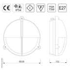 Round Bulkhead Light With Eyelid 2427 Large by Foresti & Suardi