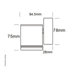 Hunza Down Light technical drawing showing dimensions labeled