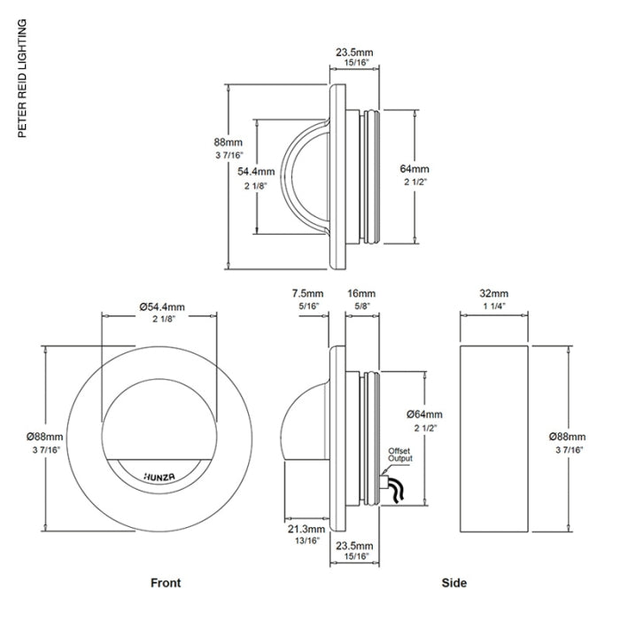 Hunza Lighting Step Light Solid Eyelid Surface Mount PURE LED