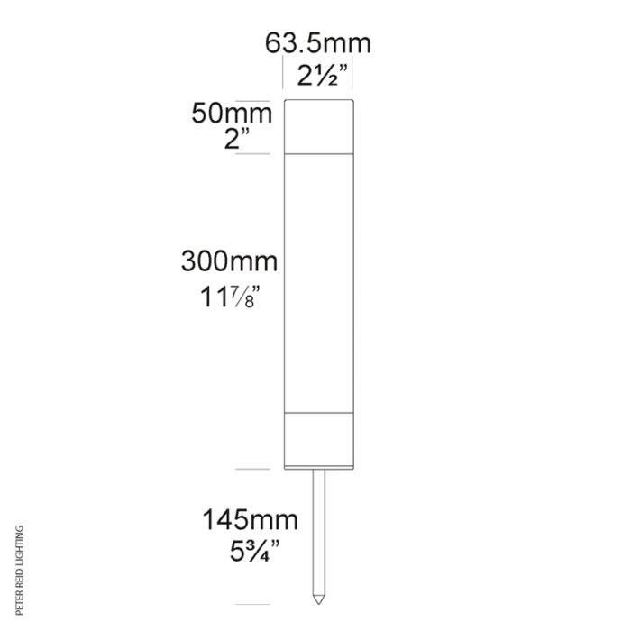 Hunza Lighting Bollard 300mm Spike Mount GU10 (240v)