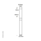 Hunza Lighting Bollard 700mm Flange Mount GU10 (240v)