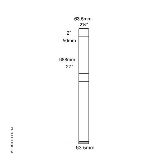 Hunza Lighting Bollard 700mm Flange Mount GU10 (240v)