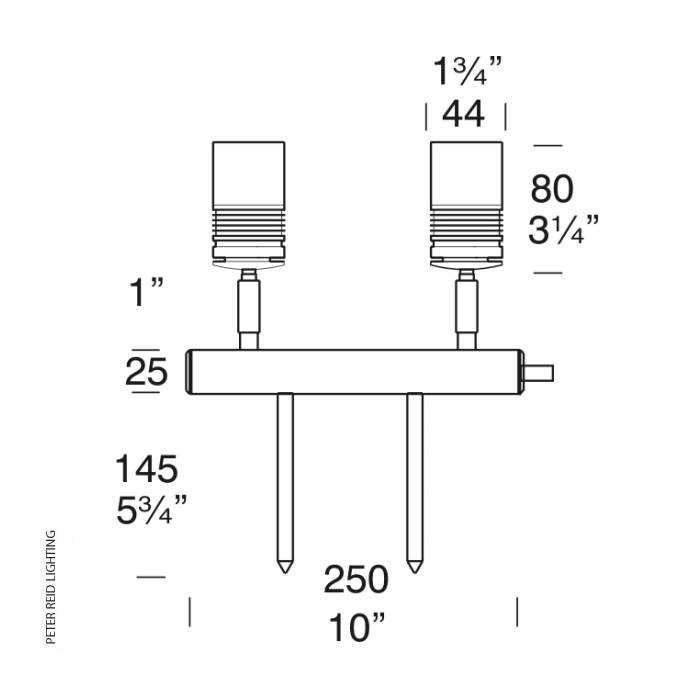 Hunza Lighting Euro Twin Bar Light PURE LED