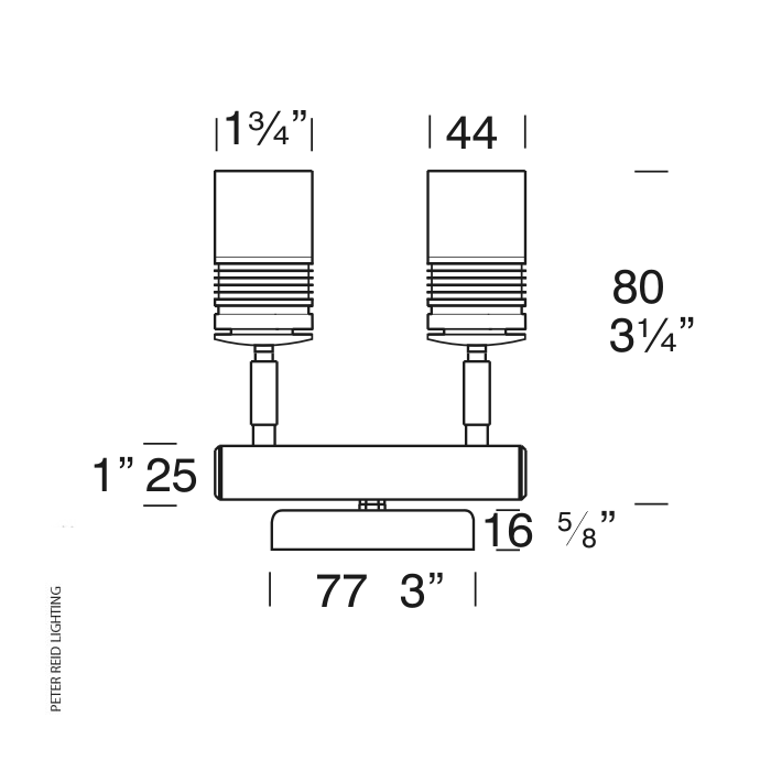 Hunza Lighting Euro Twin Wall Spot PURE LED