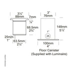 Hunza Lighting Floor Light Spot Square GU10 (240v)