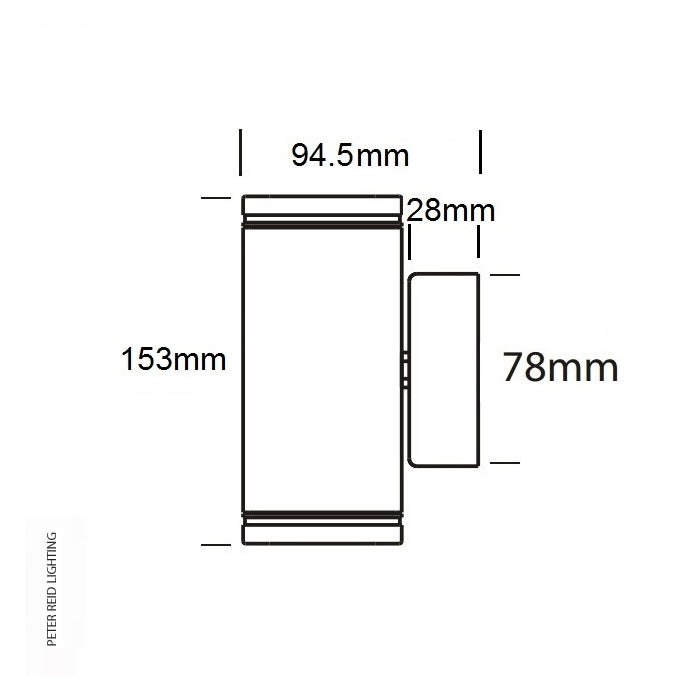 Hunza Lighting Pillar Light GU10 (240v)