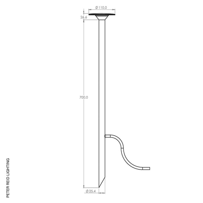LuxR Lighting Modux 1 Halo Pole Light Extended