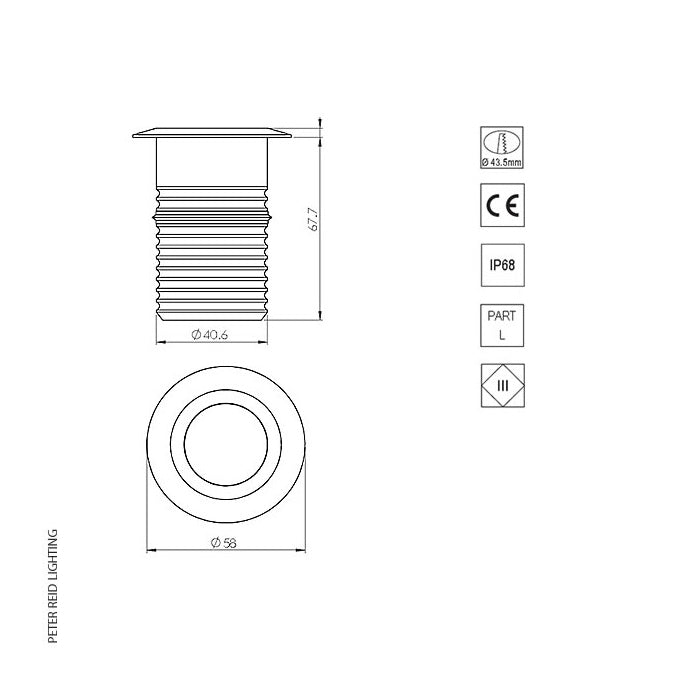 LuxR Lighting Modux 4 Round Recessed