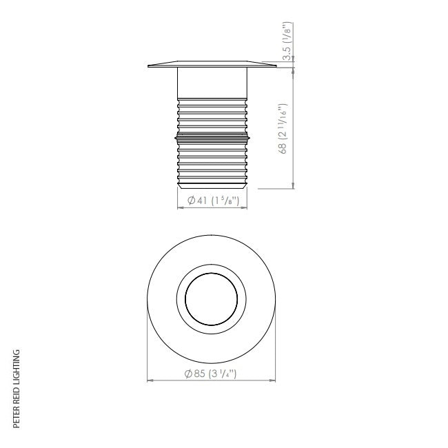 LuxR Lighting Modux 2 Round Recessed Large